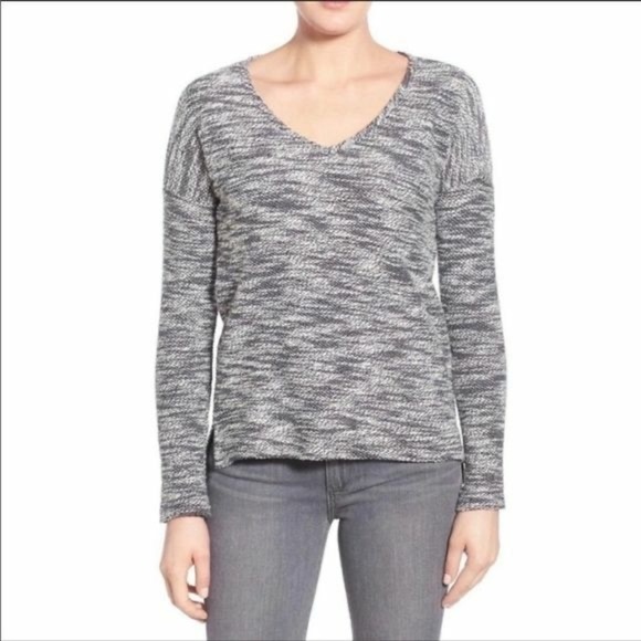 PAIGE Martine Marled V-Neck Pullover Midnight - Picture 1 of 11